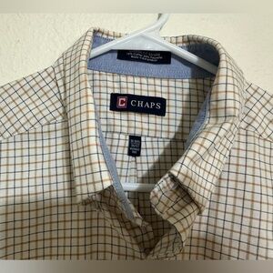 Chaps Men's Beige Plaid Button Down Shirt